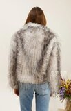 Korte grijze two tone faux fur jas _