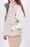 Veste courte beige imprimée à double usage_