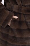 Trendy two tone bruine midi jas in imitatiebont_