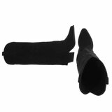 Hoge zwarte suede laars met omslag Chavella_