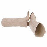 Hoge beige suede laars met omslag Chavella_
