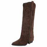 Hoge bruine suede laars met omslag Chavella_