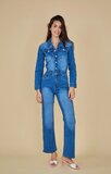 Modieuze blauwe jeans jumpsuit_
