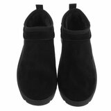 Zwarte suede lage winter mule Nola_