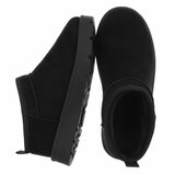Zwarte suede lage winter mule Nola_