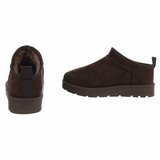 Bruine suede lage winter mule Nola_
