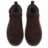 Bruine suede lage winter mule Nola_