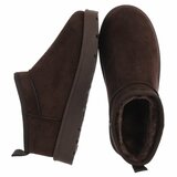 Bruine suede lage winter mule Nola_