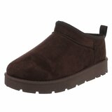 Bruine suede lage winter mule Nola_