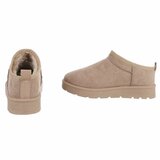 Kaki bruine suede lage winter mule Nola_