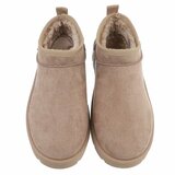 Kaki bruine suede lage winter mule Nola_