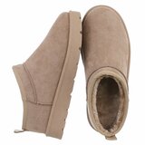 Kaki bruine suede lage winter mule Nola_