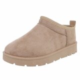 Kaki bruine suede lage winter mule Nola_