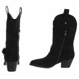 Half hoge zwarte suede western-biker laars Corline_