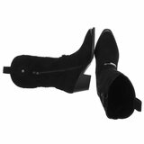 Half hoge zwarte suede western-biker laars Corline_