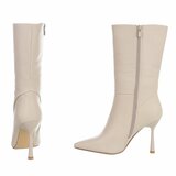 Beige high heel enkellaarsje Christianna_