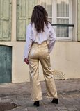 Gouden glitter coated wide leg pants_