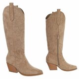 Cowgirl-biker kaki bruine daimen laars Cateleya_