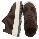 Bruine suede+wol sneaker Mila_