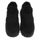 Zwarte suede+wol sneaker Mila_