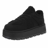 Zwarte suede+wol sneaker Mila_