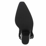 Kort zwart daimen western-cowgirl enkellaarsje Cherlize_