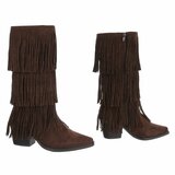 Cowgirl-biker bruine half hoge daimen laars Cacharella_