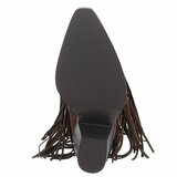 Cowgirl-biker bruine half hoge daimen laars Cacharella_