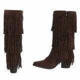 Cowgirl-biker bruine half hoge daimen laars Cacharella_