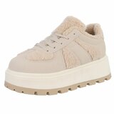 Beige suede+wol sneaker Mila_