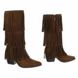 Cowgirl-biker licht bruine half hoge daimen laars Cacharella_