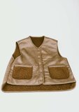 Reversible bruine bodywarmer-gilet in wolmix_