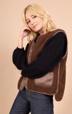 Reversible bruine bodywarmer-gilet in wolmix_