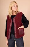 Reversible bordeaux bodywarmer-gilet in wolmix_