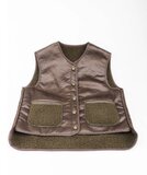 Reversible kaki groene bodywarmer-gilet in wolmix_