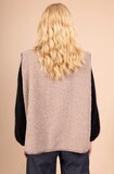 Reversible taupe bodywarmer-gilet in wolmix_