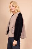 Reversible taupe bodywarmer-gilet in wolmix_
