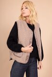 Reversible taupe bodywarmer-gilet in wolmix_