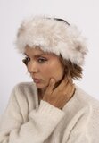 Beige mixed headband in faux fur_