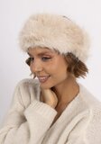 Beige headband in faux fur_