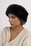 Zwarte headband in faux fur_
