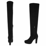 Zwarte hoge suede overknee laars Amelda_