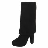 Zwarte hoge suede overknee laars Amelda_