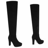 Zwarte hoge suede overknee laars Amelda_