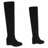 Zwarte hoge suede overknee laars Alexia_