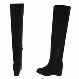 Zwarte hoge suede overknee laars Alexia_