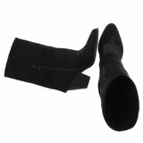 Zwarte half hoge suede laars met omslag Coumba_