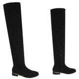 Zwarte hoge suede overknee laars Claziena_