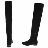 Zwarte hoge suede overknee laars Claziena_