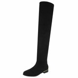 Zwarte hoge suede overknee laars Claziena_